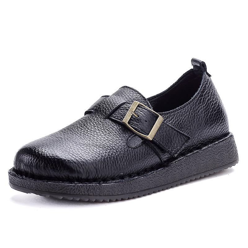 

Винтажные туфли Мэри Джейн на плоской подошве из коровьей кожи с мягкой подошвой для широкой стопы 40