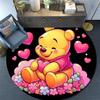 1pc Winnie The Pooh Round Area Rug,Non Slip,Machine Washable Polyester Carpet for Living Room,Bedroom Decor
