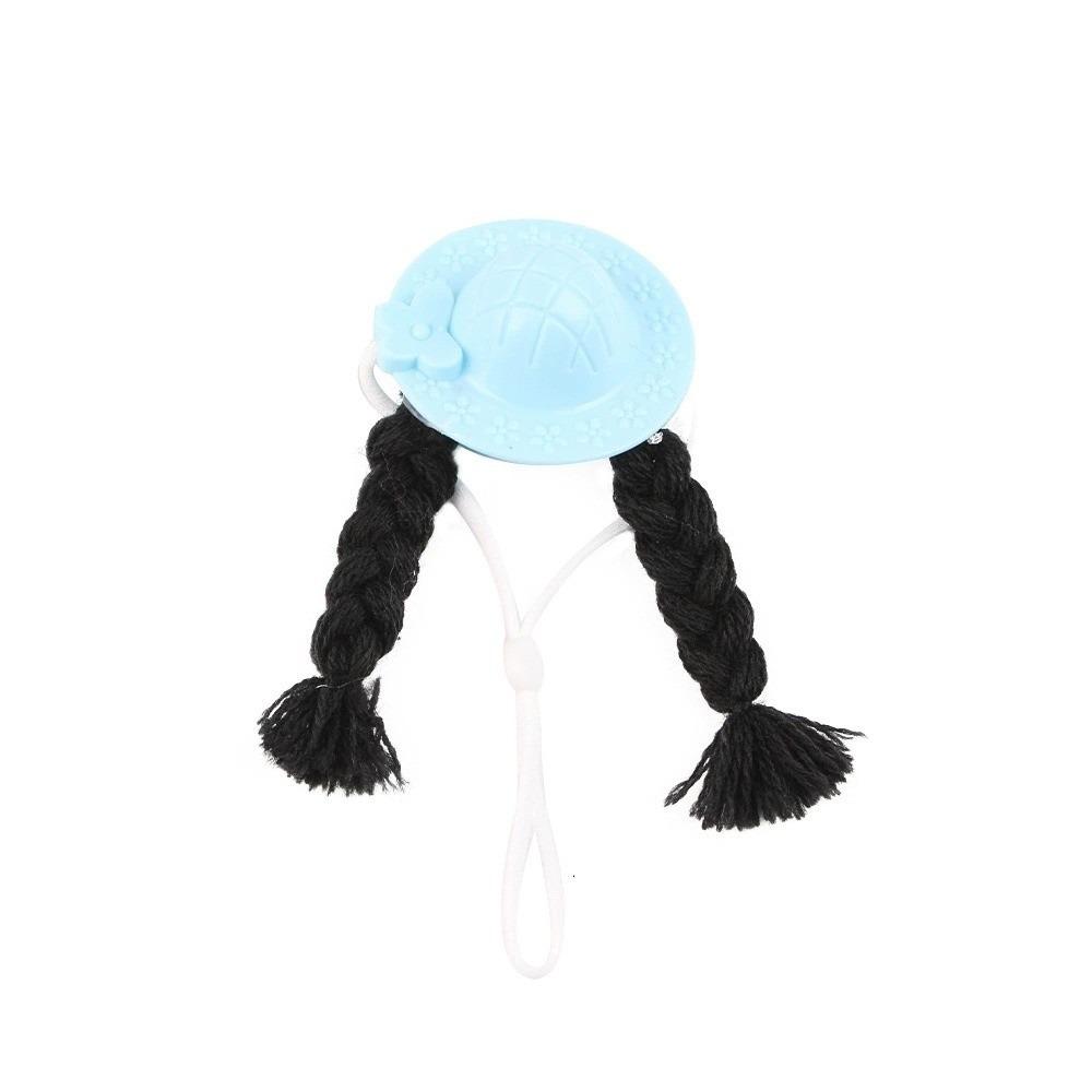 

Adjustable Fit Mini Pet Wig Braids Comfortable To Wear Parrot Fake Hair with Hat Christmas Party Style 1