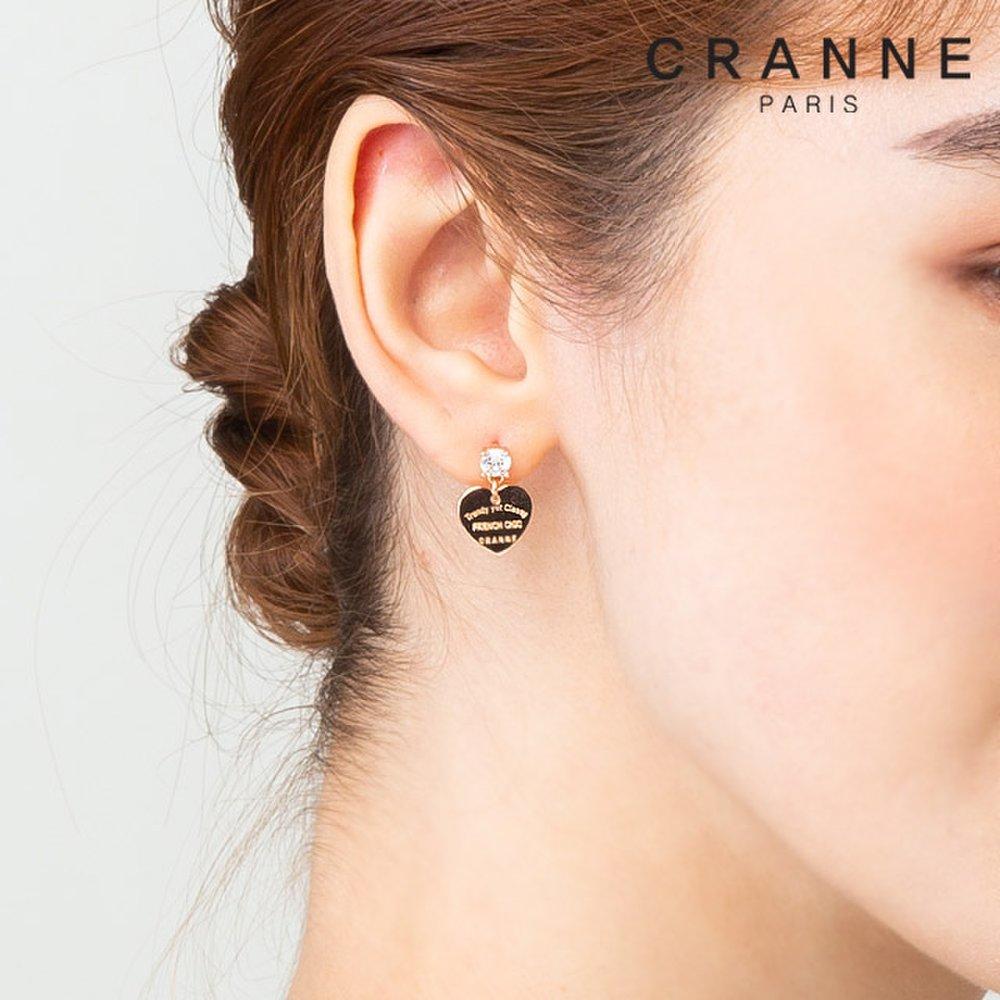 14K Cubic Point Heart Lettering Earrings (Gold Filled) C24Egf090