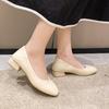 New women's shoes square head shallow mouth women's single shoes comfortable low heel thick heel four seasons work shoes