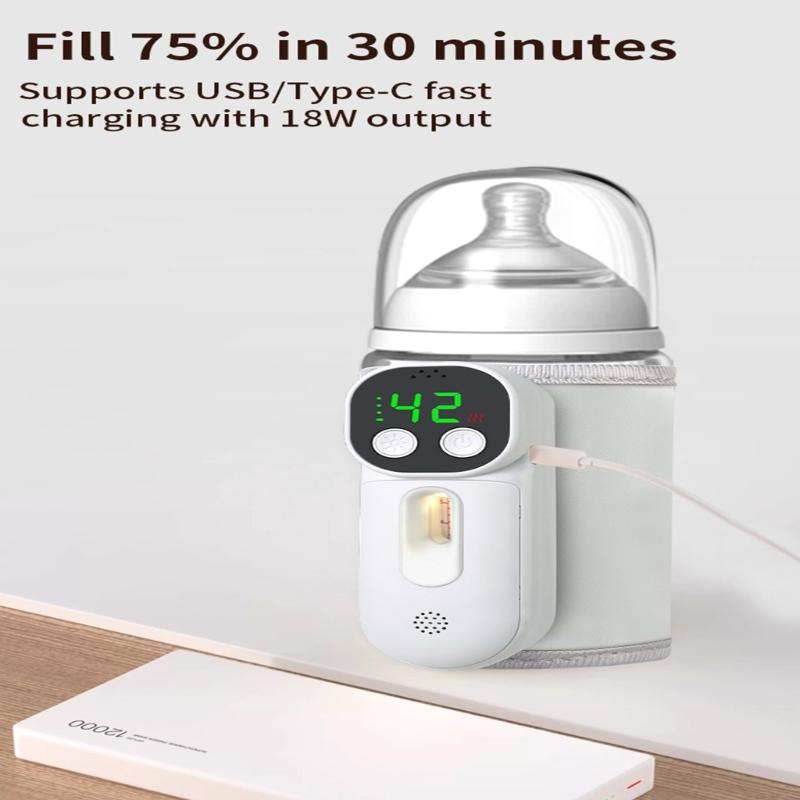 Cordless Milk Bottle Thermal Insulator With Voice Control 18W Fast Heating ABS Fabric Safe Design
