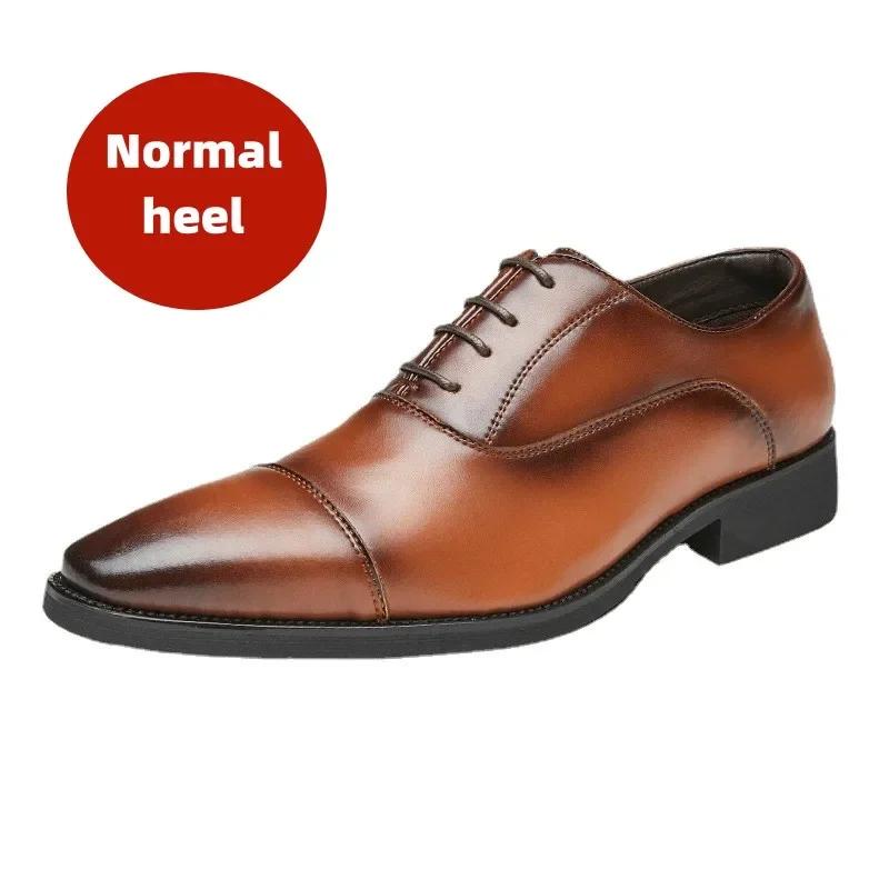 Fashion Leather Shoes for Men Japanese Ttriple Joint 2025 Business 6cm Hiehgt Increasing Oxford Zapatos De Vestir Hombre Elegant