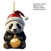 Christmas Cartoon Panda Ornament Xmas Tree Hanging Pendant Acrylic Decorations for Holiday Tree Car Decor