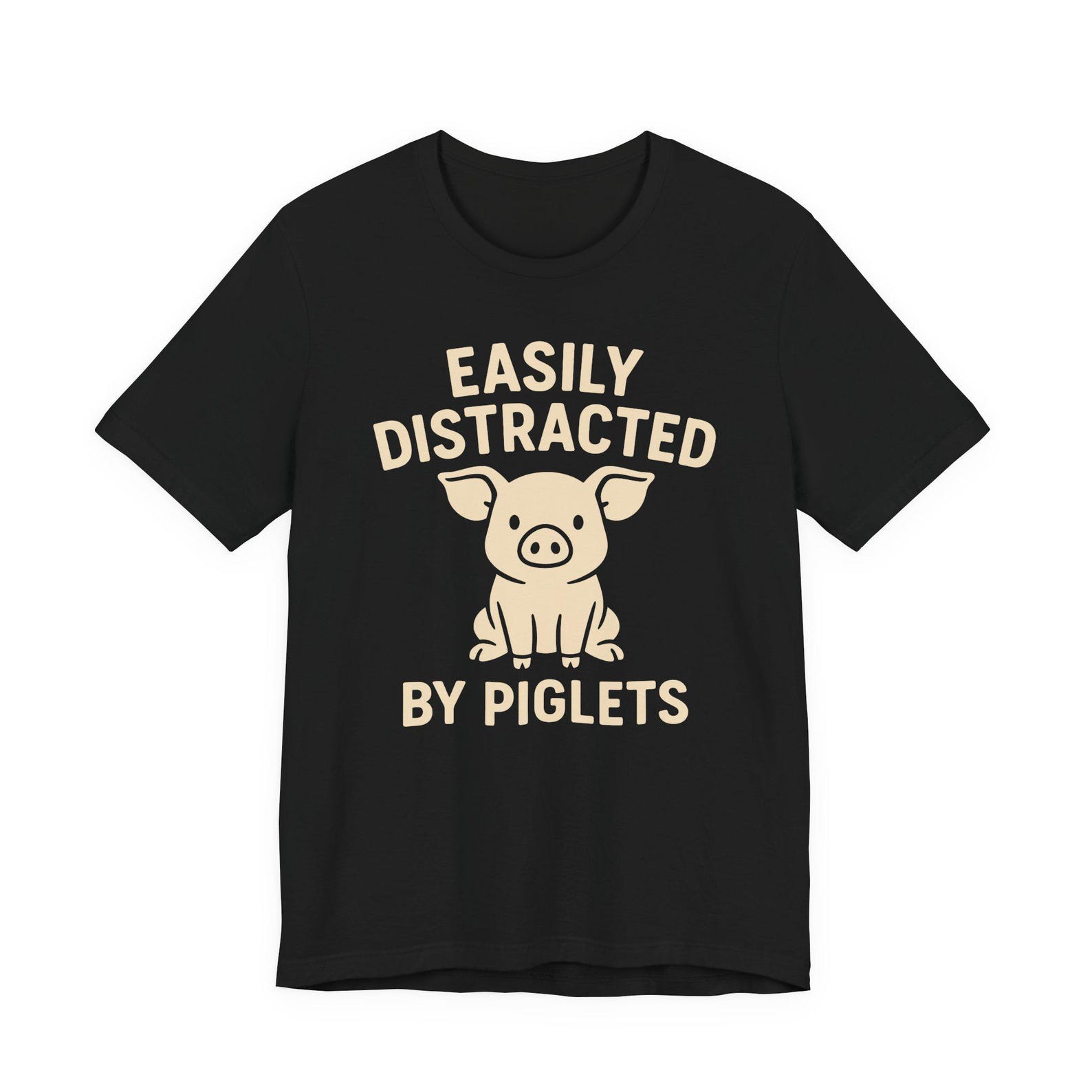 Easily Distracted by Piglets T-Shirt – Funny Farm Animal Tee M
