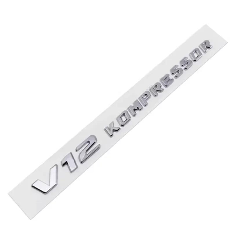 3D ABS V6 V8 V12 COMPRESSOR Car Side Emblem Trunk Badge Sticker For Mercedes Benz W212 W213 W204 W205 W168 W176 CLK GLA G63 G500