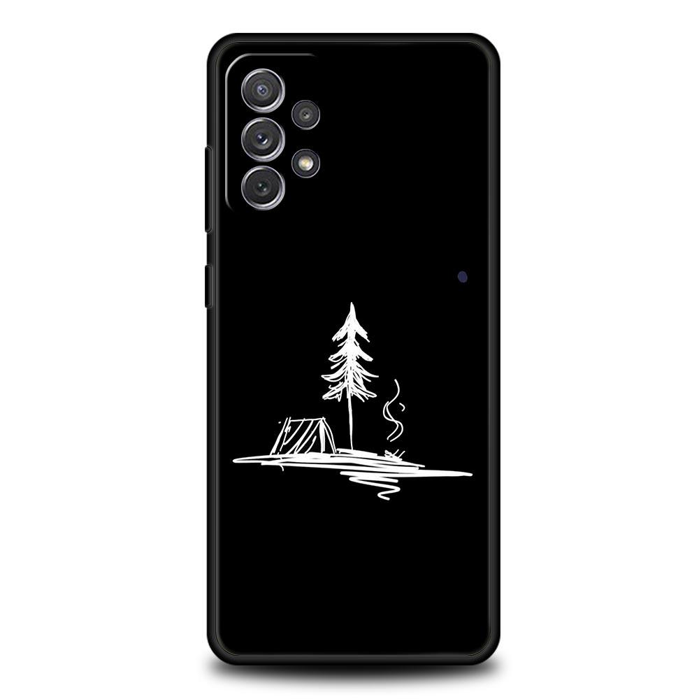 Line Mountain Scenery Sun Moon Case for Samsung A51 A71 A21S A12 A11 A15 A25 A31 A41 A23 A33 A53 A73 A05S A13 5G A35 A55 Cover