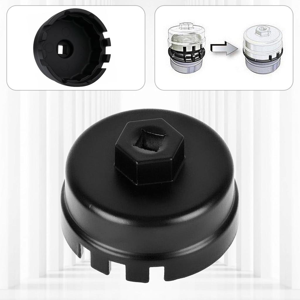 Oil Filter Wrench For Toyota Oil Filter Removal Tool 64MM Oil Filter Socket Set Cap Style 14Flute Compatible With Toyota Highlander Lexus RAV4 Camry
