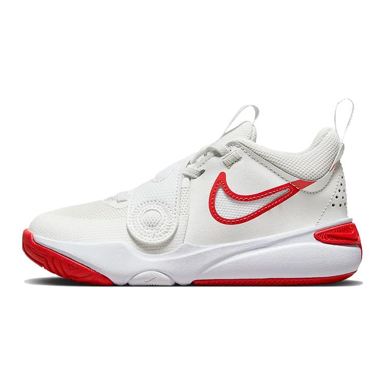 Nike Team Hustle D11 Summit White Track Red PS DV8994-102 29.5