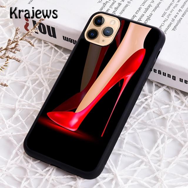 Krajews Red High Heel Shoes Cute Phone Case Cover For iPhone 17 Air 16 15 14 Plus 11 12 13 Pro Max Coque Shell Fundas