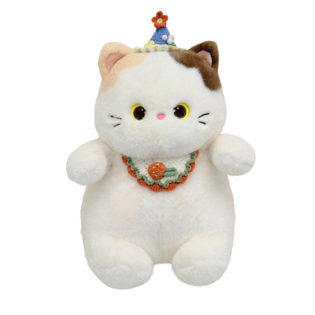 Plush Cat Doll Soft Stuffed Animal Toy Cute Chubby Cat Design Plush Doll for Kids Birthday Gift Soft Fabric Plush Toy