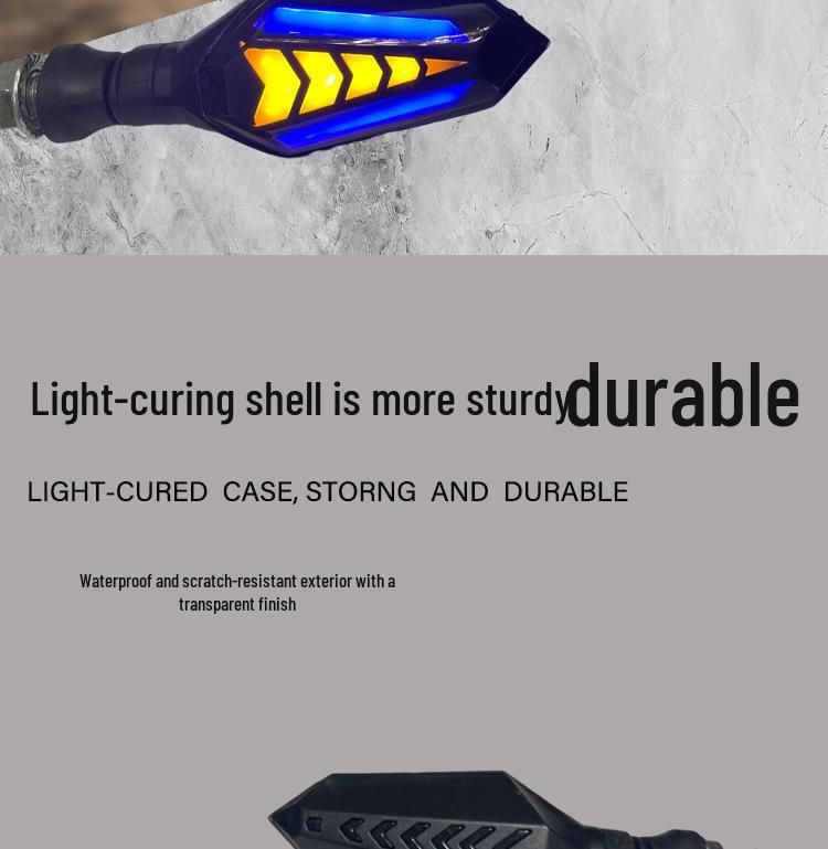 LED Flowing Water Turn Signal Lights for Off-Road Motorcycles - 12V Arrow Design.