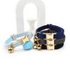 Portable Velvet Cat Collar Cute Adjustable Kitten Collars Necklace Light Gold Buckle with Bell Cat Pet Accessories