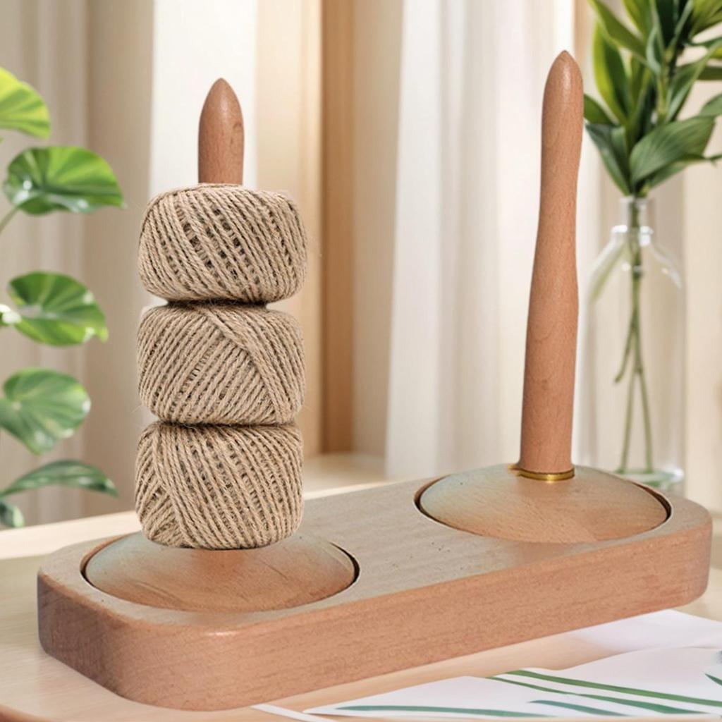 Wooden Crochet Yarn Holder Weaving Spinner Tool Yarn Distributor Yarn Rotator Wool Yarn Holder For Crochet Knitting