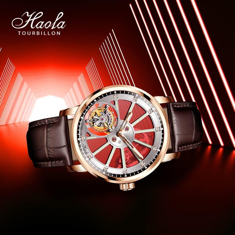 HAOFA Hollow 7 Manual Diamond Gift Men's Watch, Double-sided Tourbillon, O'clock Tourbillon, Winding, Mechanical, Dial, Stylish, Gentleman, Popular,