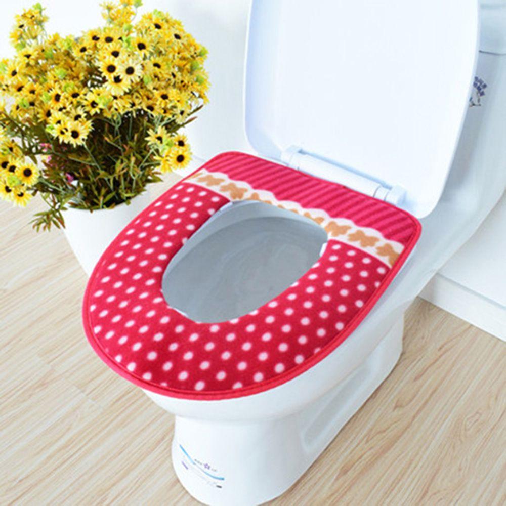 

Thick Winter Fashion Warmer Toilet pad Bathroom Accessory Potty Seats Case Toilet Seat Cover червоний