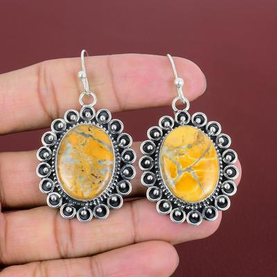 Maligano Jaspis Oorbel Edelsteen Oorbellen Handgemaakte Sieraden 925 Sterling Zilveren Oorbel Echte Maligano Jaspis Sieraden Hangende Oorbel Voor Cadeaus