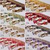 12M Tassel Fringe Trim Pumpkin Crystal Beaded Ribbon Sewing Curtain Lace Materia Bead Drapery Sewing Textile Decoration