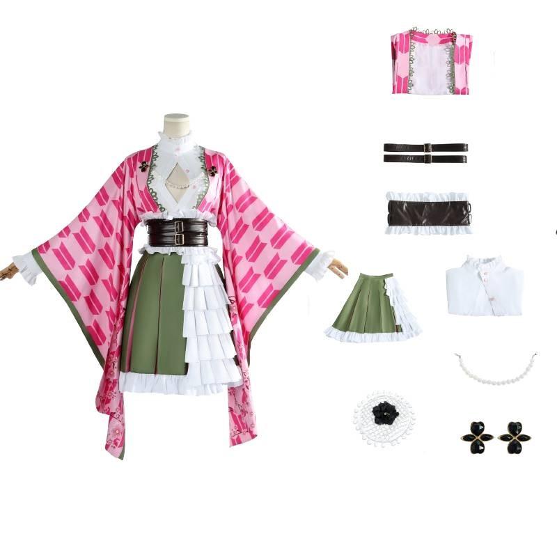 Kanroji Demon Slayer Mitsuri Cosplay Costume Japanese Style Kimono Outfit Gift