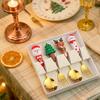 Christmas Coffee Spoons Forks Set Stainless Steel Spoon Forks Christmas Gifts for Kids Fruit Fork Coffee Spoon Dessert Spoon Set