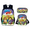 Super Zings 3pcs Set Backpack 40cm/15.7inch Durable School Bags Shoulder Bag Pencil Case Computer Book Bags Children's Birthday