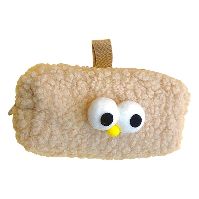 

Portable Zipper Pencil for Case Multifunctional Cute Pen Pouch Fuzzy Plush Storage Bag for Travel Stationerys Small Craf коричневый