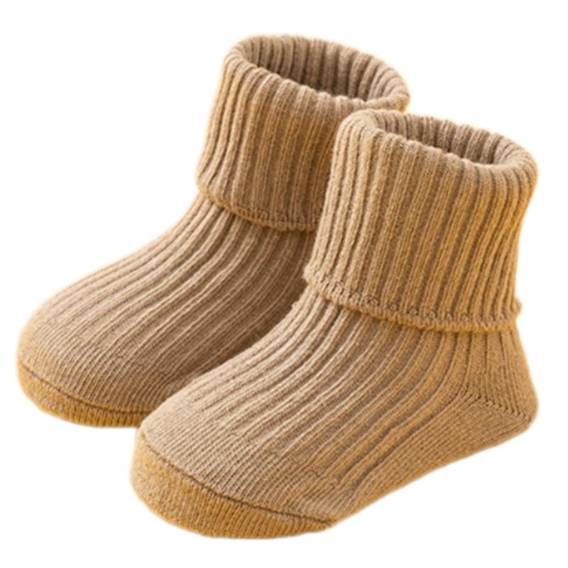 2pcs Anti Skid Toddler Socks Soft Crew Length Socks Middle Tube Design For Secure Movement On Hardwood Floors