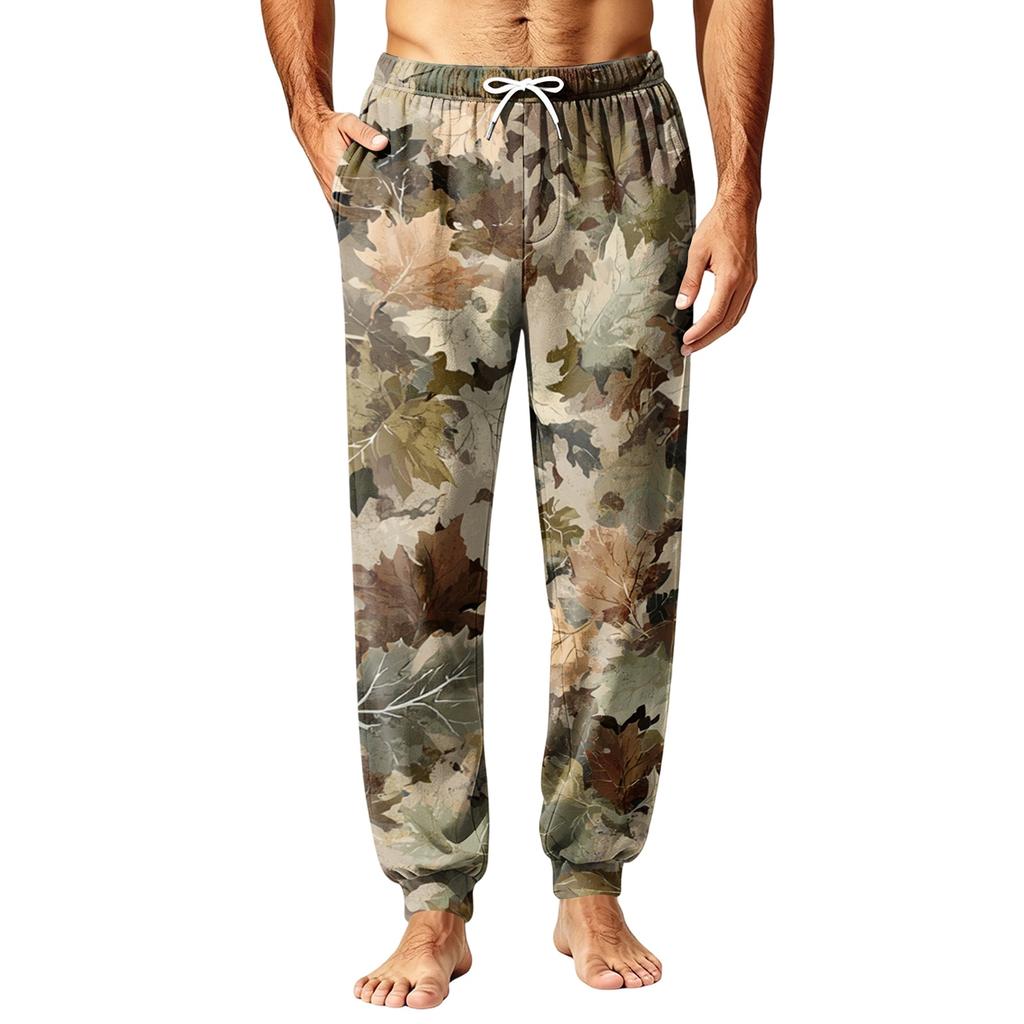 Men's Fall Winter Sleep Pants Cozy Pajama Bottoms for Home Relaxation
