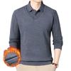 Men's Thermal Faux Two-Piece Shirt Collar Sweater