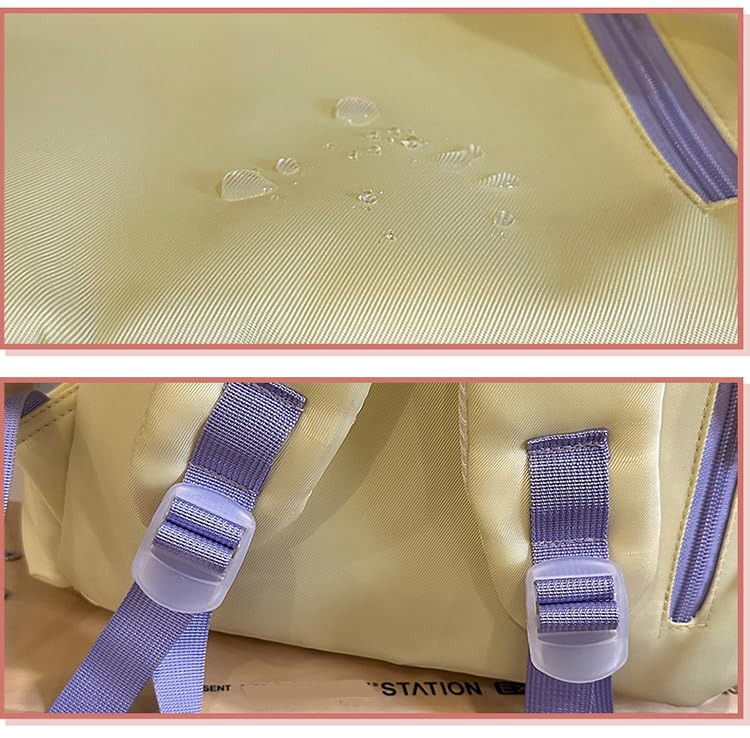 YYBEIQII Mochila Escolar Fofa de Grande Capacidade para Ensino Fundamental e Médio Mochila Leve Coreana com Laço Estiloso e Fofa e Adequada para