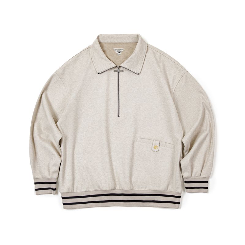 Madden Retro Half Zipper Sweatshirt College Pullover Parka