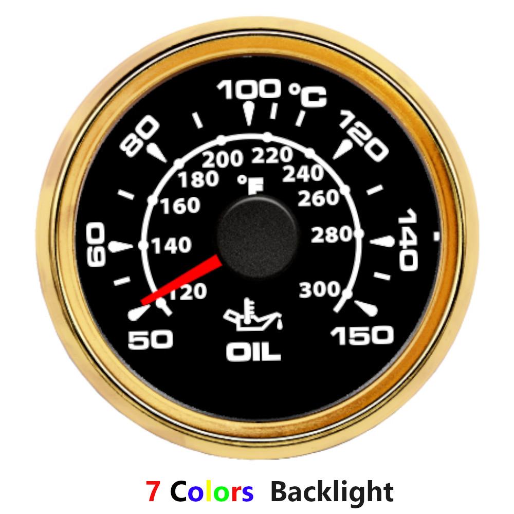 HD 52 mm Wassertemperaturanzeige 40–120 Grad Öltemperaturanzeige Messgerät Anzeige 50–150 Grad Temperatursensor 14 mm 17 mm