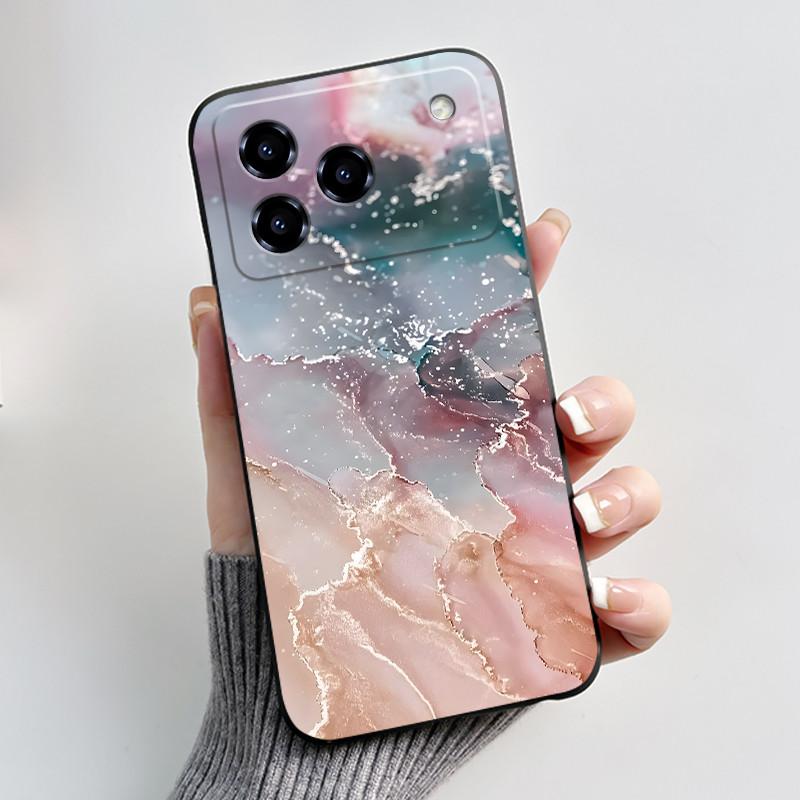 For ZTE Blade A76 4G /ZTE Blade A36 Case Cute Love Rabbit Cartoon Black Soft Silicone Protect Cover For ZTE A76 A36 Phone Casing