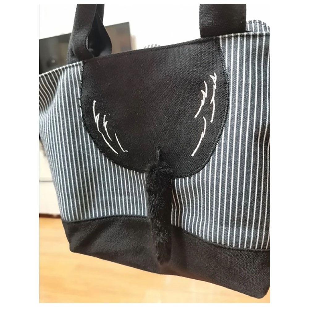 Fashion Embroidery Design Handbag Large Capacity Canvas Lunch Bag Multifunctional Portable Shopping Bag Commuting Bag