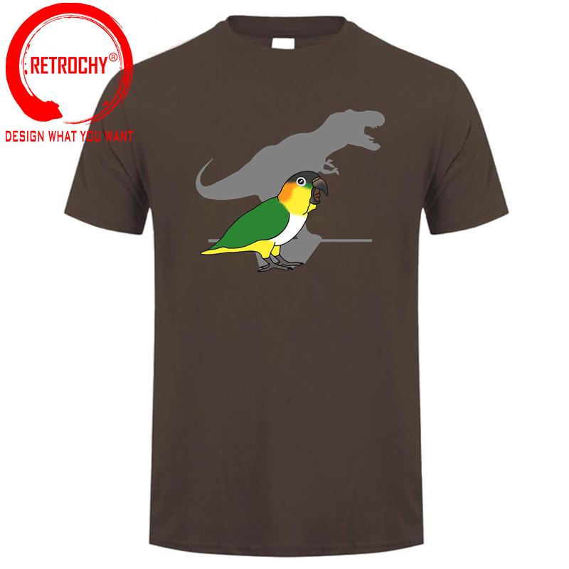 Trex Black Headed Caique TShirt Funny Bird Memes T Shirt Dinosaur Harajuku Gothic Unisex Tshirt Ullzang Streetwear Tops Tee Shirt