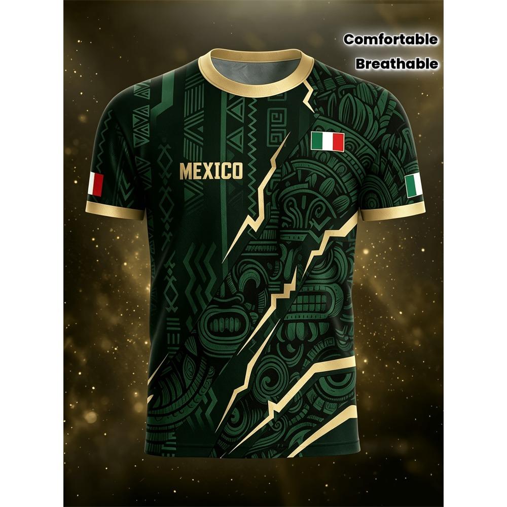 2026 Mexican Style Football Jerseys Short Sleeves & Comfortable Breathable Crew Neck Sports