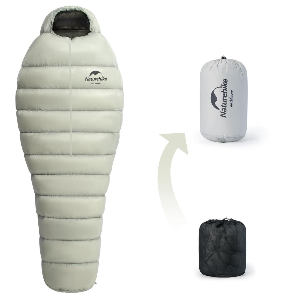 Naturehike Oficiální spací mumie Down Ultra pro jednu obálku 4 Teplo Chladná katastrofa Spaní v úložném vaku Včetně taštičky, tvaru, spacáku,