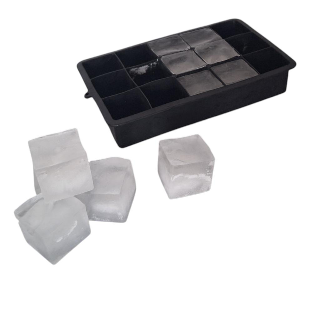 Xl Ice Mold Silicone Cube Maker Container For 15 Ice Cubes 3.3 Cm