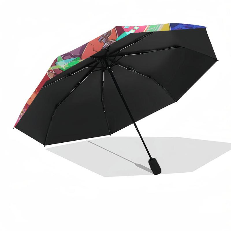 1pc Auto-Open Close Outdoor Umbrella with 3-Fold Design, Featuring Mega Man Legends Characters - Perfect for Outdoor Use, Travel, and Gifts!L030