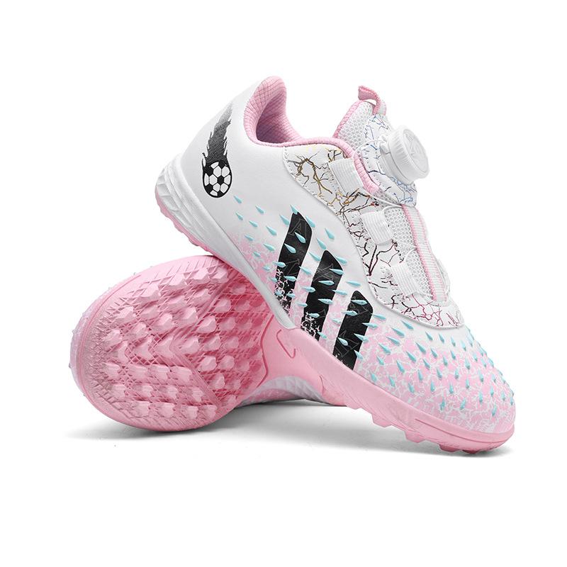 

2025 Rotating Button Kids Football Shoes Teen Elementary School Girls Training Shattered Nails Football Shoes 38