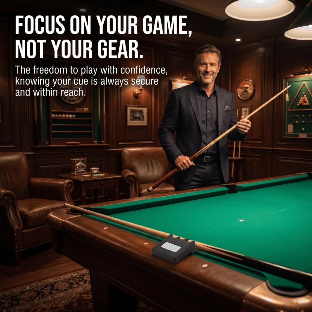 Three Slot Cutouts Cue Rest Non-Slip Surface Billiard Accessory Cue Stick Holder Home Game Room