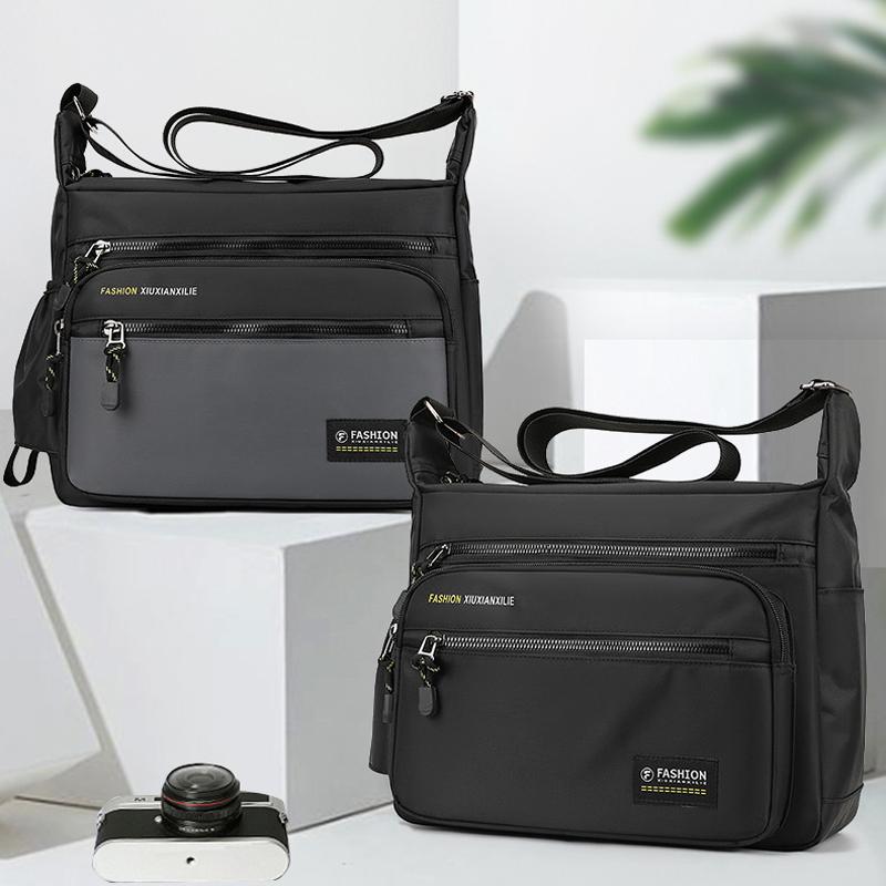 

New Large-capacity Men s Messenger bag Business Travel Shoulder Bag Men s Fashion Multifunctional Waterproof Crossbody Bag синій