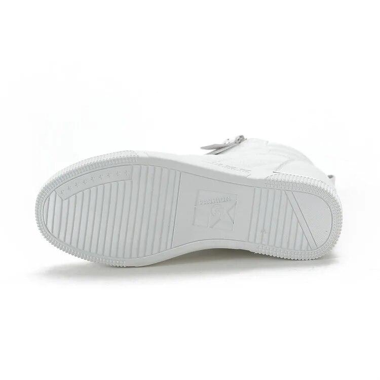 Fujin/2024 кожаные весенние ботинки на платформе из микрофибры на танкетке — фото 8