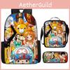 One Piece Piece Anime School Backpack With Air Cushion Straps And Durable Material For Children