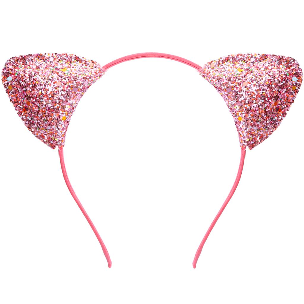 Party Delicate Glitter Cat Ear Headband Hair Band Hair Hoop for Women Girls for Party Celebration and Daily Wearing