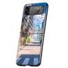 Anime Aesthetic Scenery Case Phone Cover for Samsung Galaxy Z Flip 7 6 5 4 3 5G ZFlip7 ZFlip6 ZFlip5 ZFlip4 ZFlip3 Black Fundas