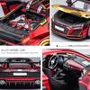 Model auta R8 z hliníkové slitiny v měřítku 1/24, vysoce simulační odlitky, hračka se zvukem a světlem, natahovací vozidla, dekorační hračka pro děti, dárek
