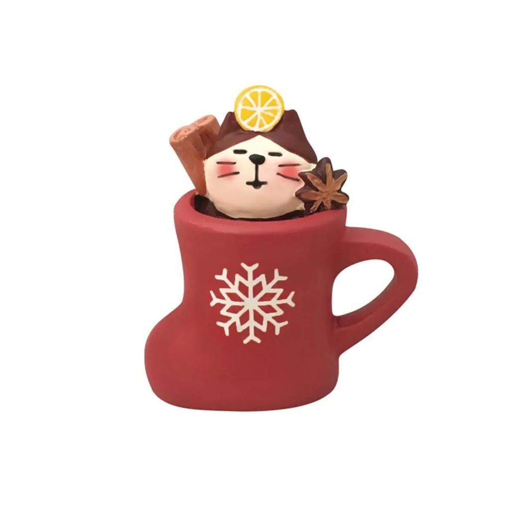 Zakka Japanese Cat Christmas Miniature Scene Props Shooting Office Bookshelf Decoration Collectible Desktop Decorations Gifts