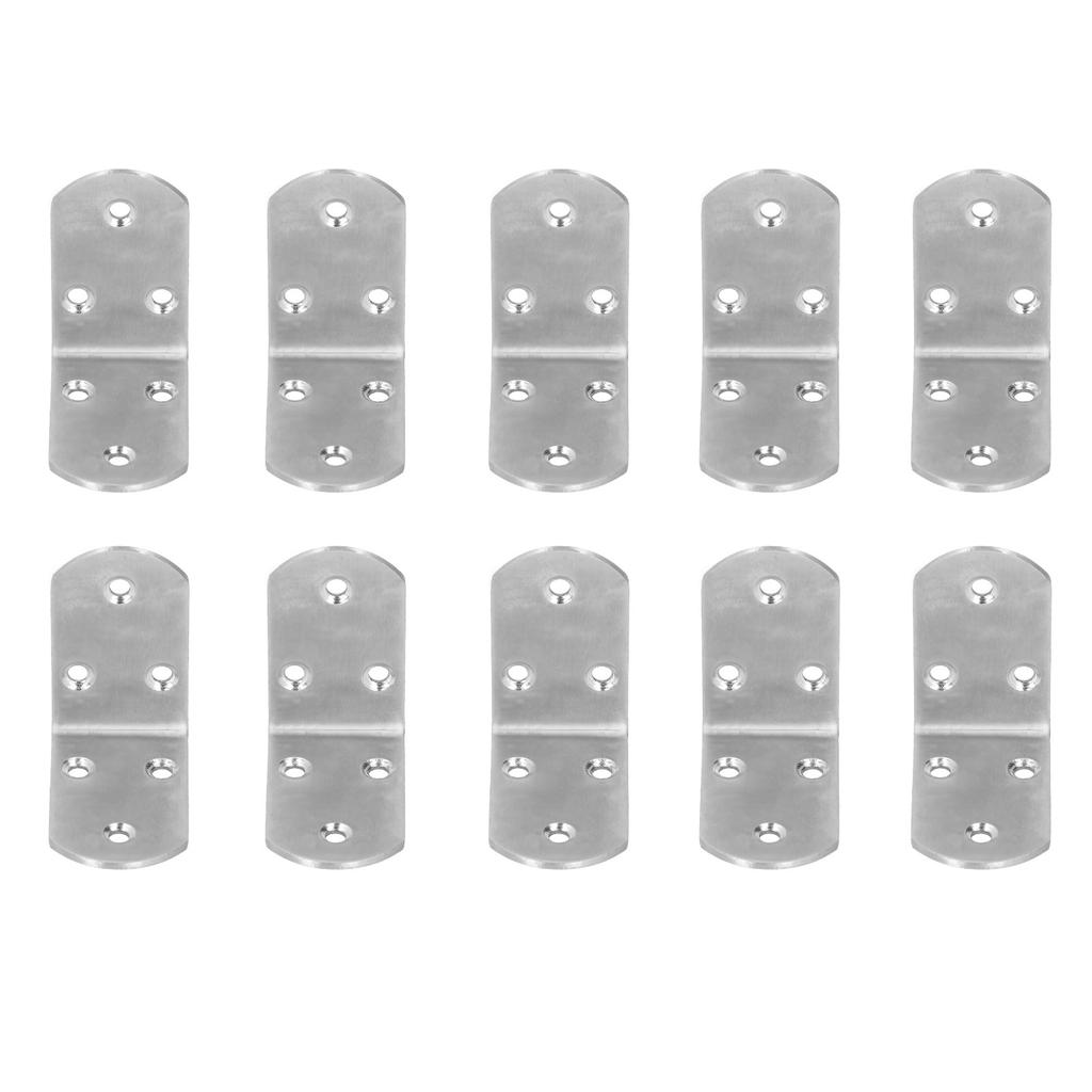 10Pcs Corner Brace Stainless Steel Thicken Right Angle Bracket Connector for Shelf Furniture