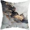 Modern Abstract Gold Foil Lines Printing Bay Decor Pillow Abstract Marble Cushion Cover Home Hotel Sofa Bed Cushion Cover